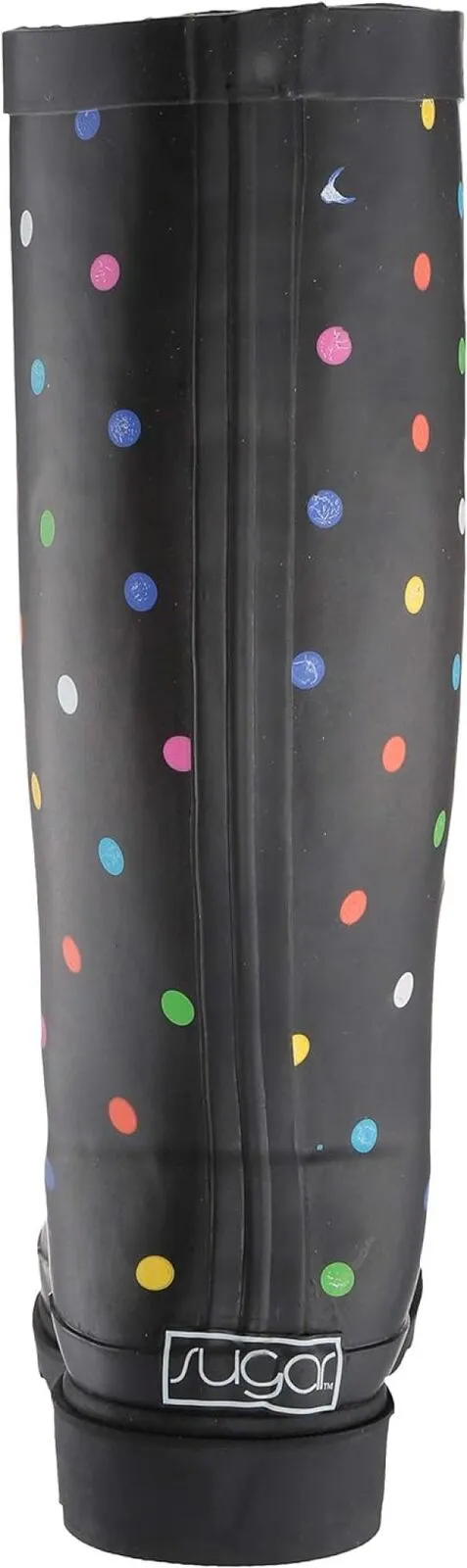 Sugar Women's Raffle Printed Rain Boot RAFFLE4 Black Fiesta Dot 10M