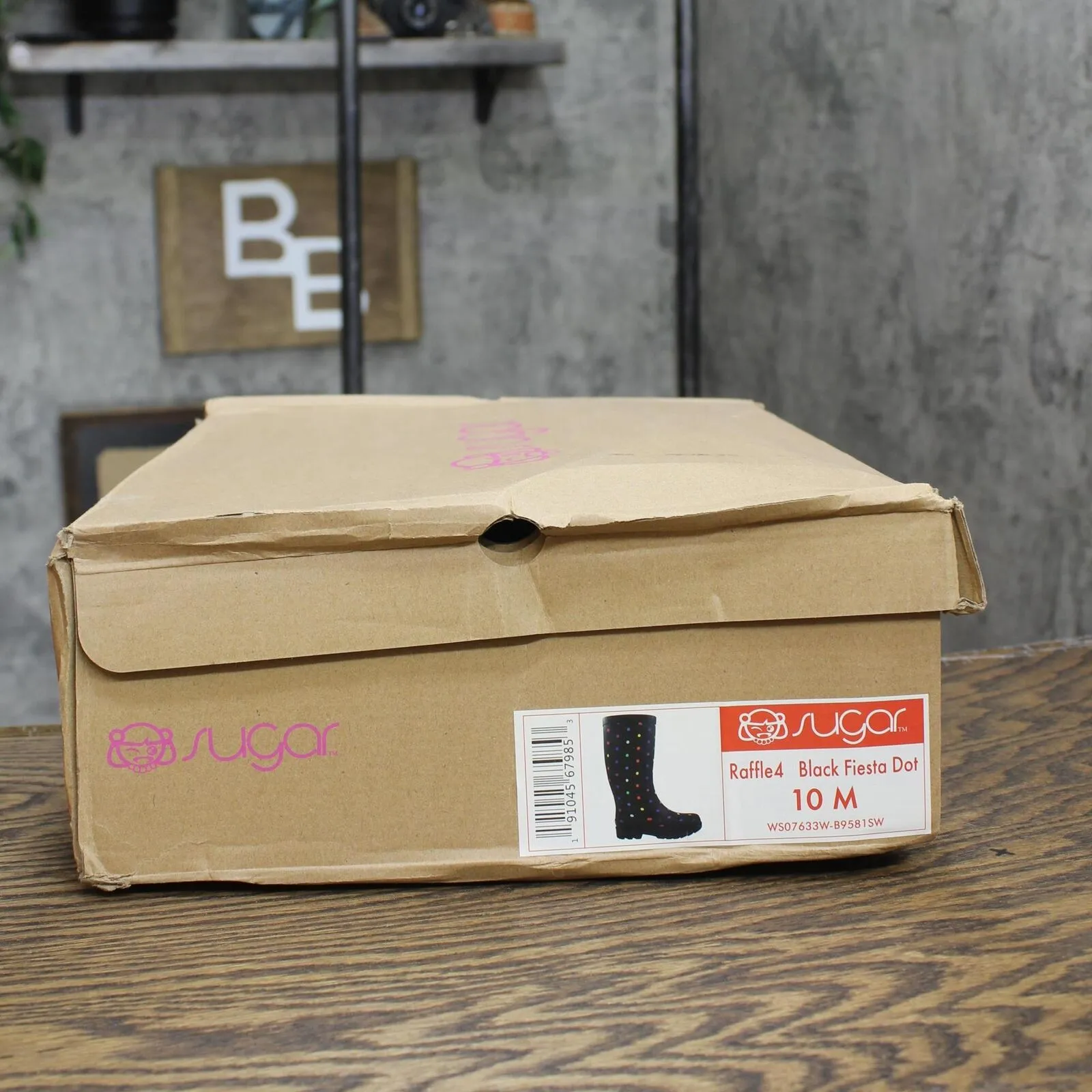 Sugar Women's Raffle Printed Rain Boot RAFFLE4 Black Fiesta Dot 10M