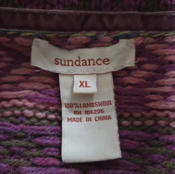 SUNDANCE Fair Isle Kambs Wool Button Cardigan Sweater Extra Large