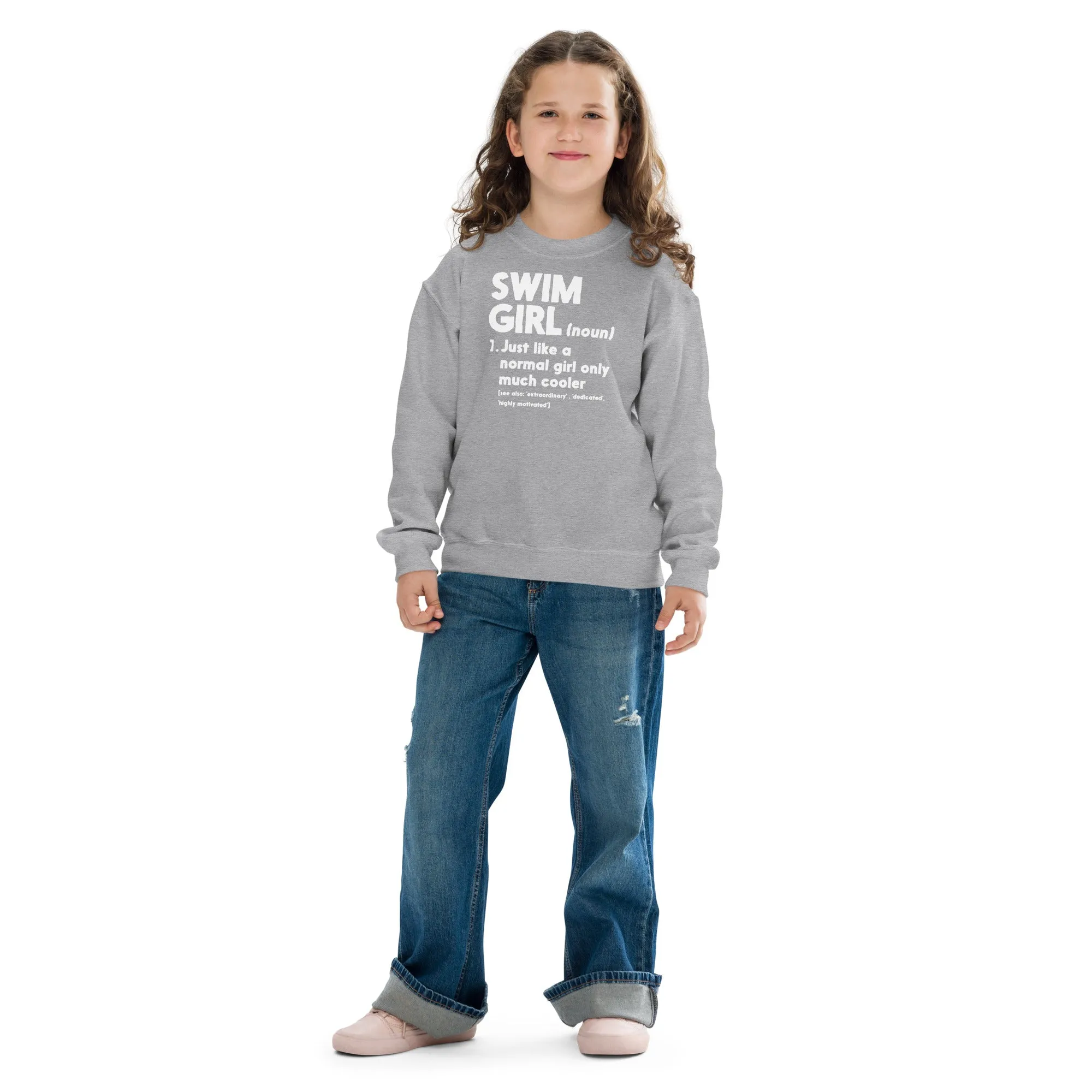 Swim Girl Definition Youth Crewneck Sweatshirt