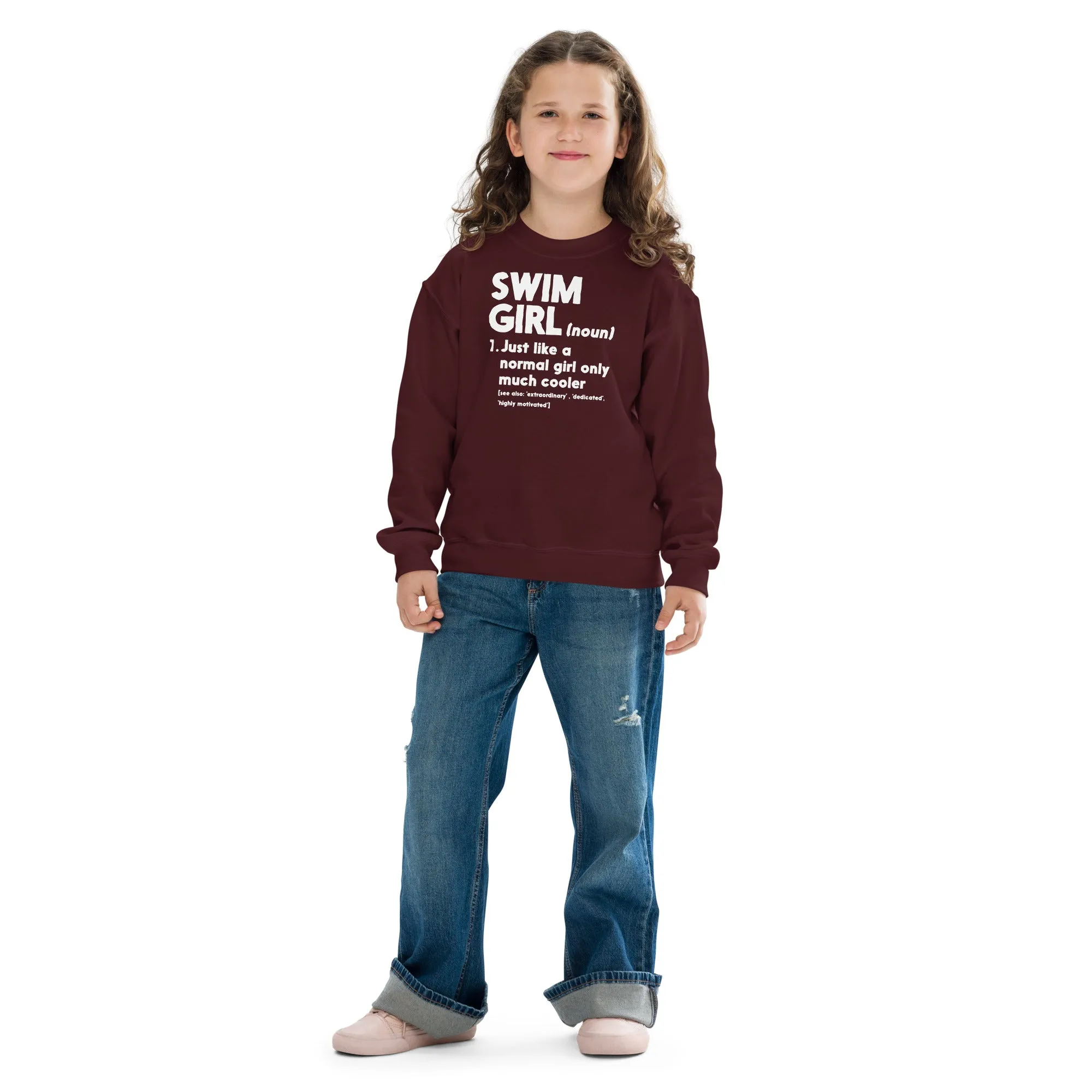 Swim Girl Definition Youth Crewneck Sweatshirt