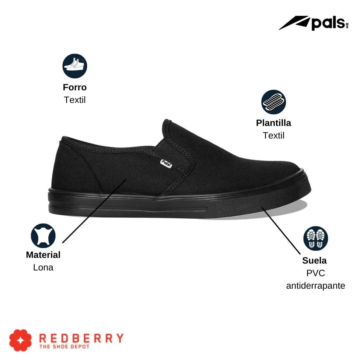 Tenis Pals Unisex Slip On Sin Agujetas