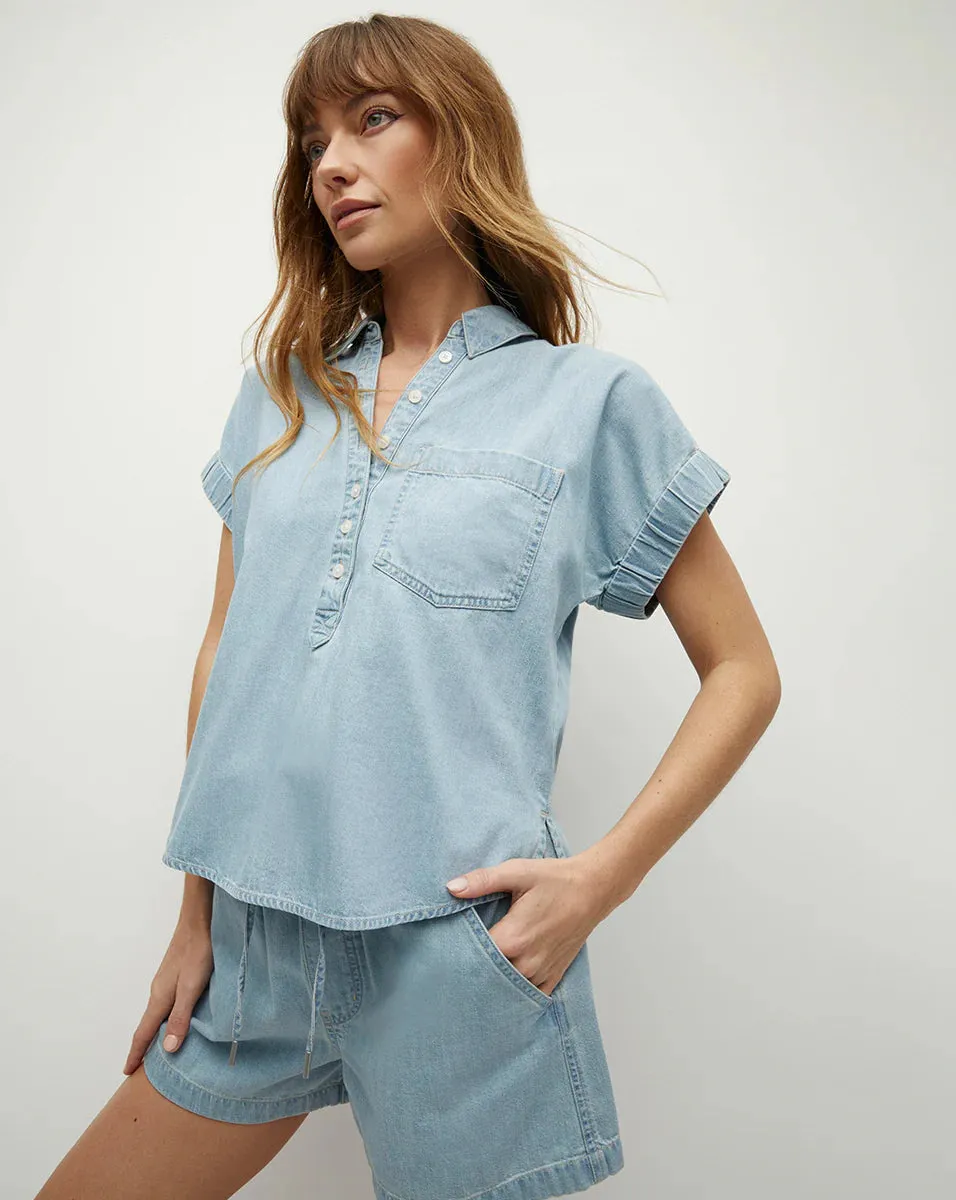 TIJANA CHAMBRAY SHORT IN SKY