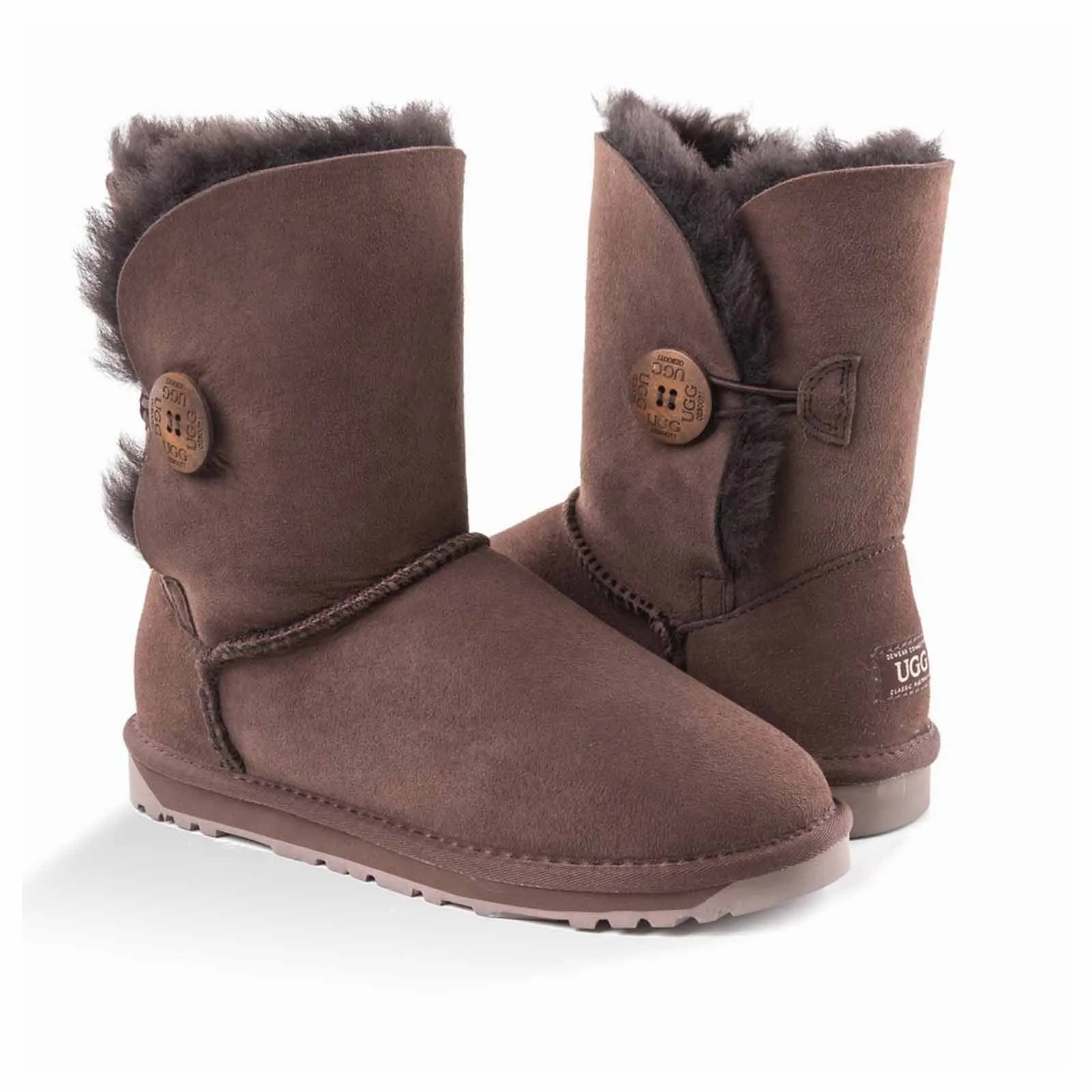 Ugg Boots Classic Short Button Chocolate 36