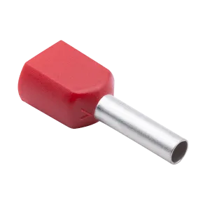 Unicrimp QDBFR1 Double Bootlace Ferrule 1mm Red (100 Pack)
