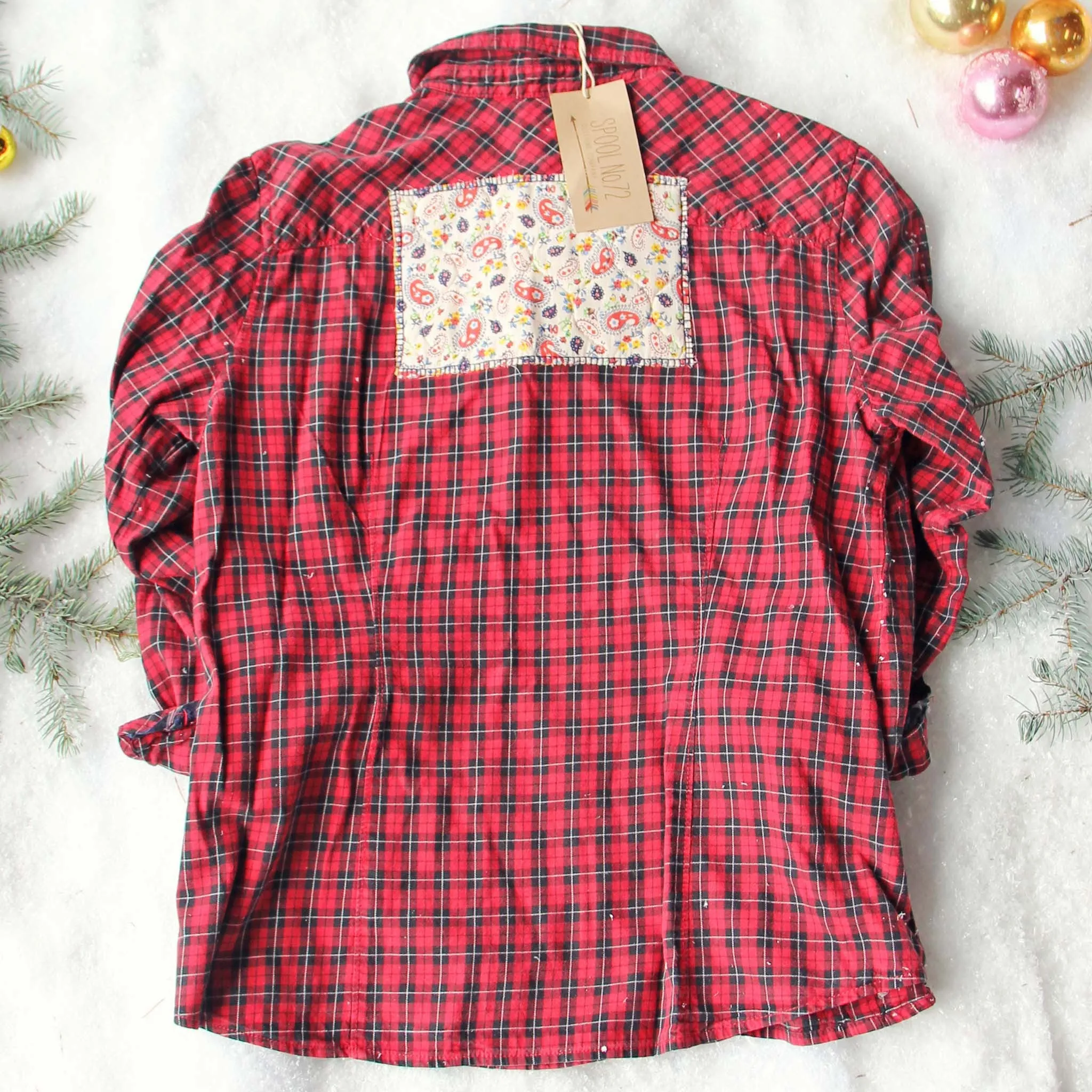Vintage Lace & Patch Plaid Flannel #8