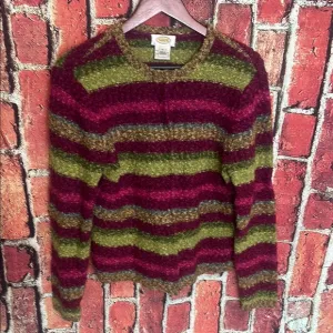 Vintage Talbots women  cardigan size Xl wool  blended Fuzzy Texture