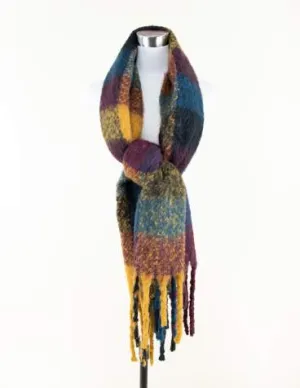 Warm & Cozy Plaid Scarf: Teal