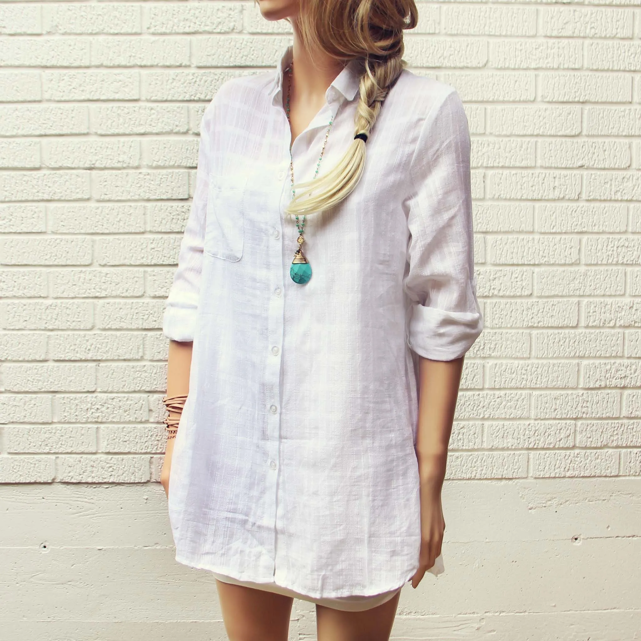 White Sage Shirt Dress