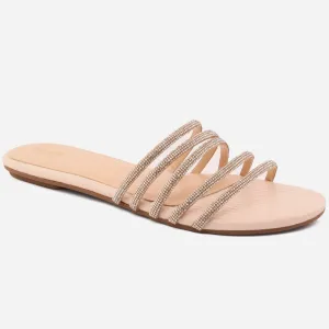 Women "Ethel" Stone Strap Slip On Slippers