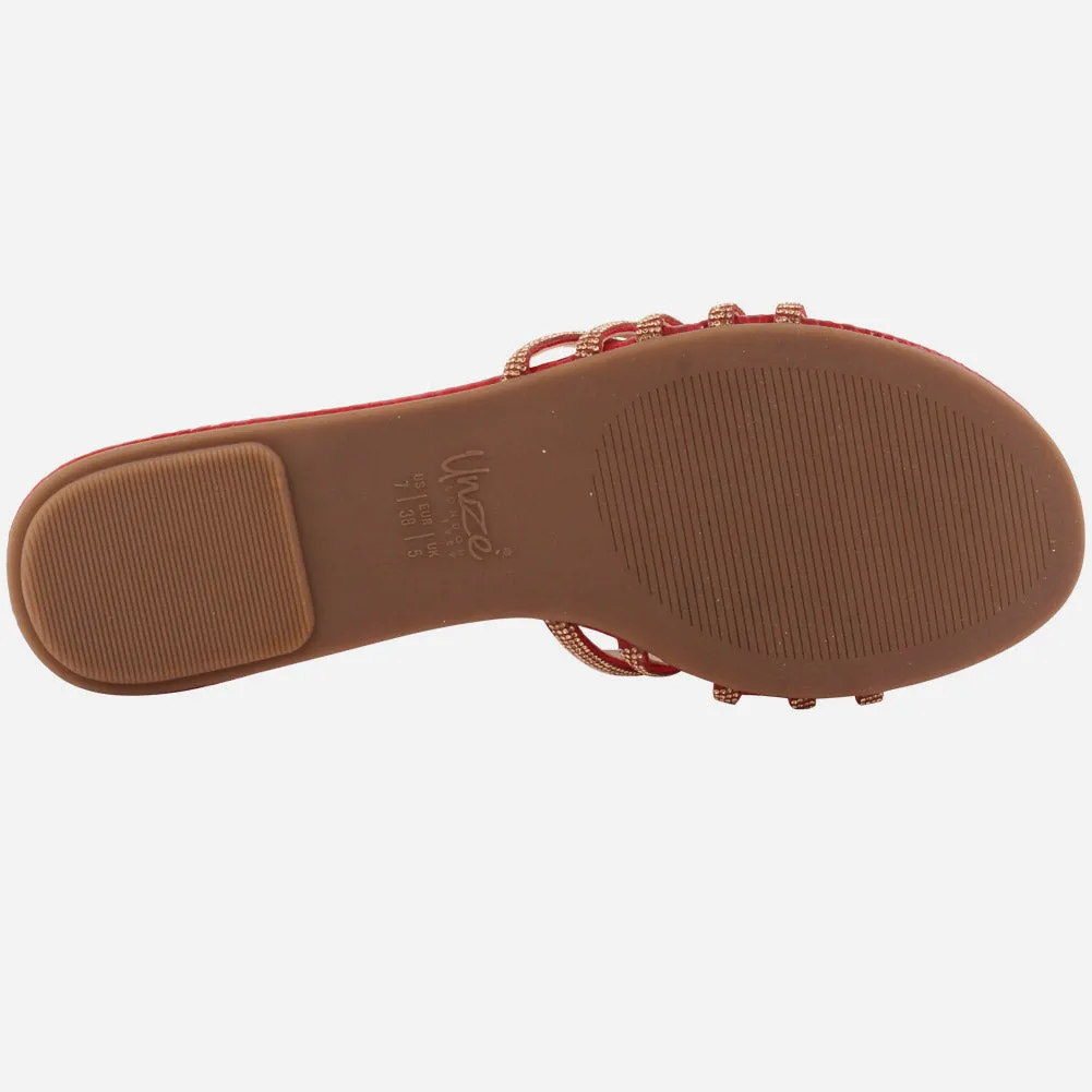 Women "Ethel" Stone Strap Slip On Slippers
