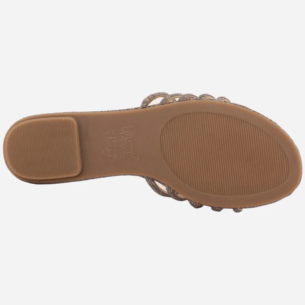 Women "Ethel" Stone Strap Slip On Slippers