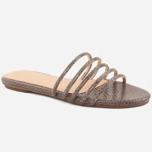 Women "Ethel" Stone Strap Slip On Slippers