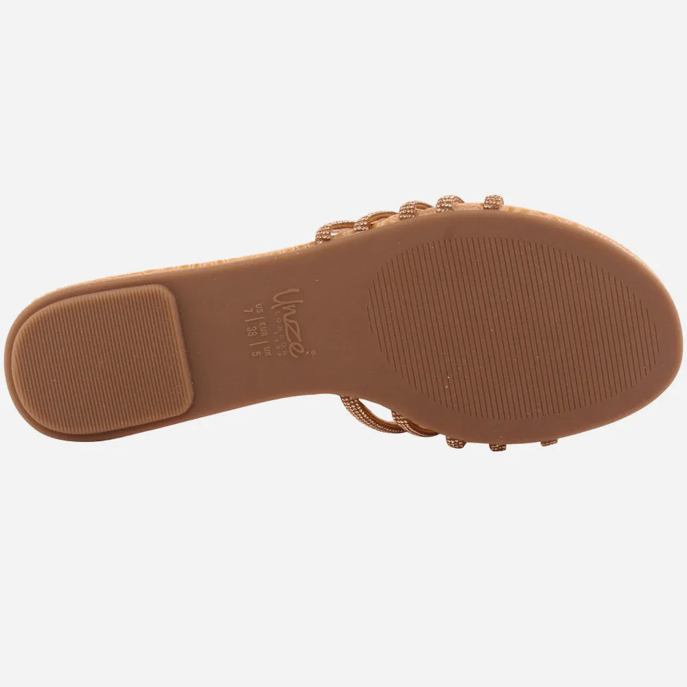 Women "Ethel" Stone Strap Slip On Slippers