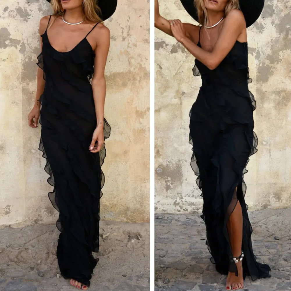 Women's Elegant Lightweight Maxi Dress with Feminine Cut