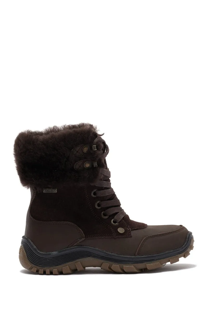 Women's Pajar Abbie Genuine Sheepskin Lined Waterproof Boot, Dark Brown, Sz 6-6.5! Retails $231 