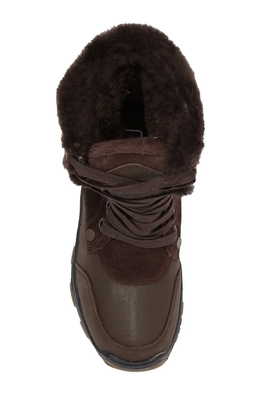 Women's Pajar Abbie Genuine Sheepskin Lined Waterproof Boot, Dark Brown, Sz 6-6.5! Retails $231 