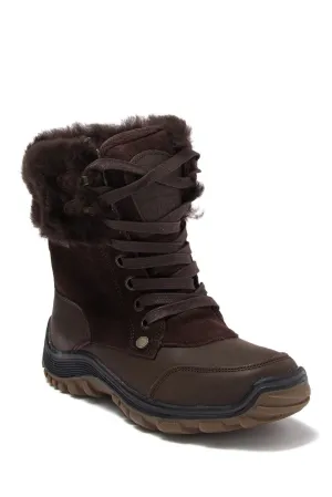 Women's Pajar Abbie Genuine Sheepskin Lined Waterproof Boot, Dark Brown, Sz 6-6.5! Retails $231 