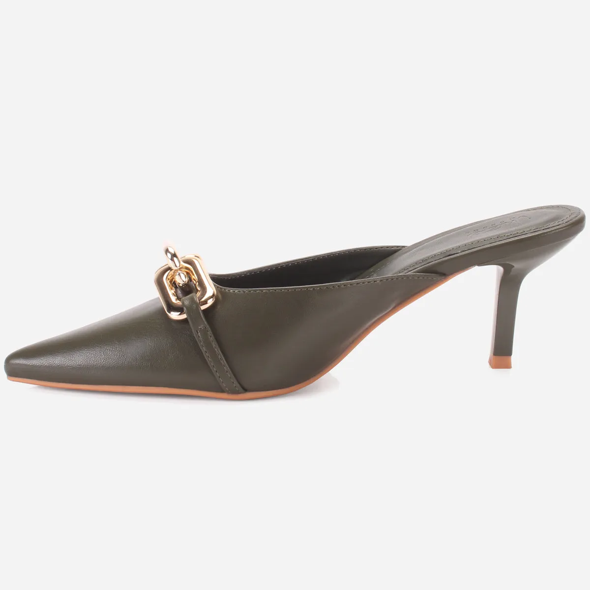 Womens "BRANDY" Pointed Toe Decorated Heeled Sandals