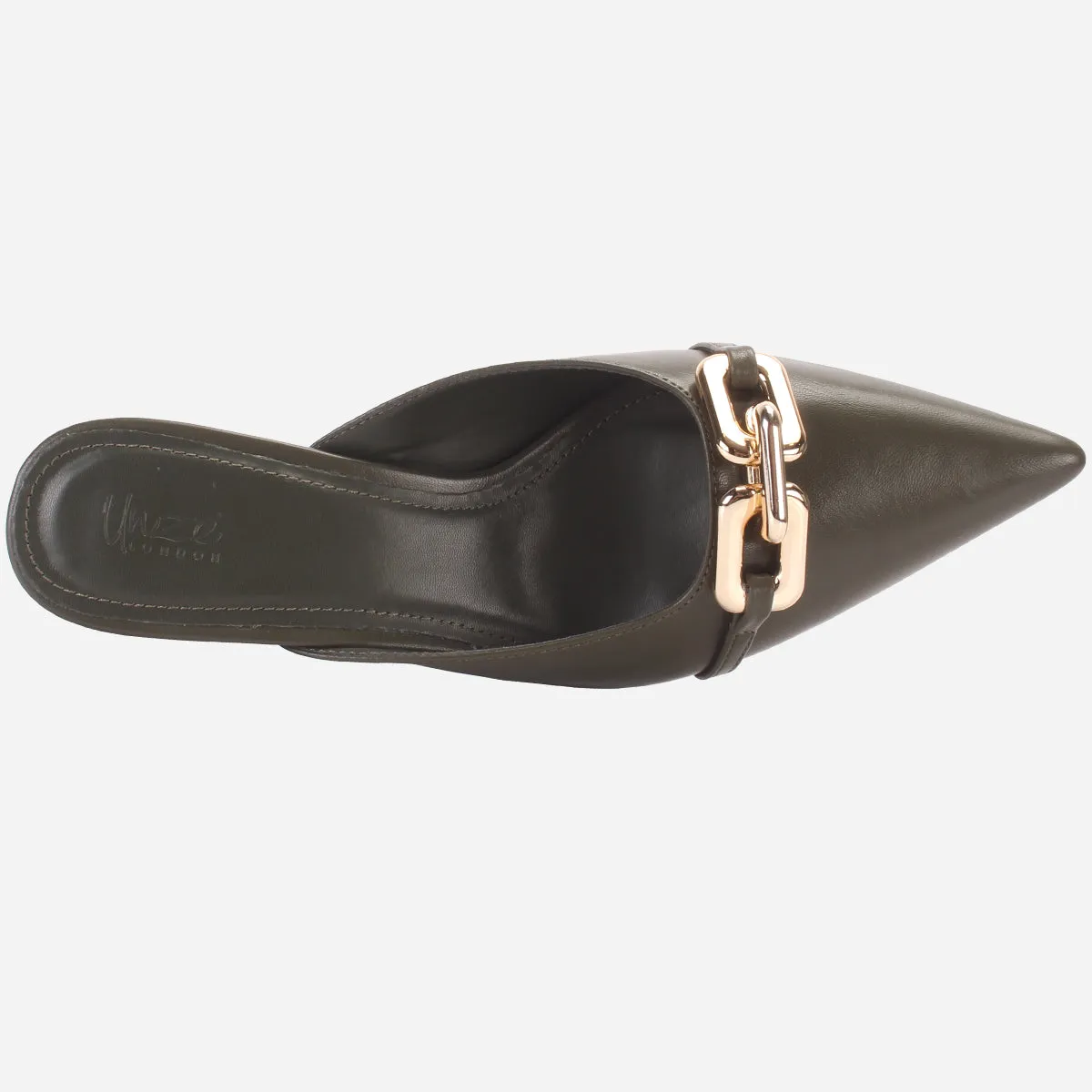 Womens "BRANDY" Pointed Toe Decorated Heeled Sandals