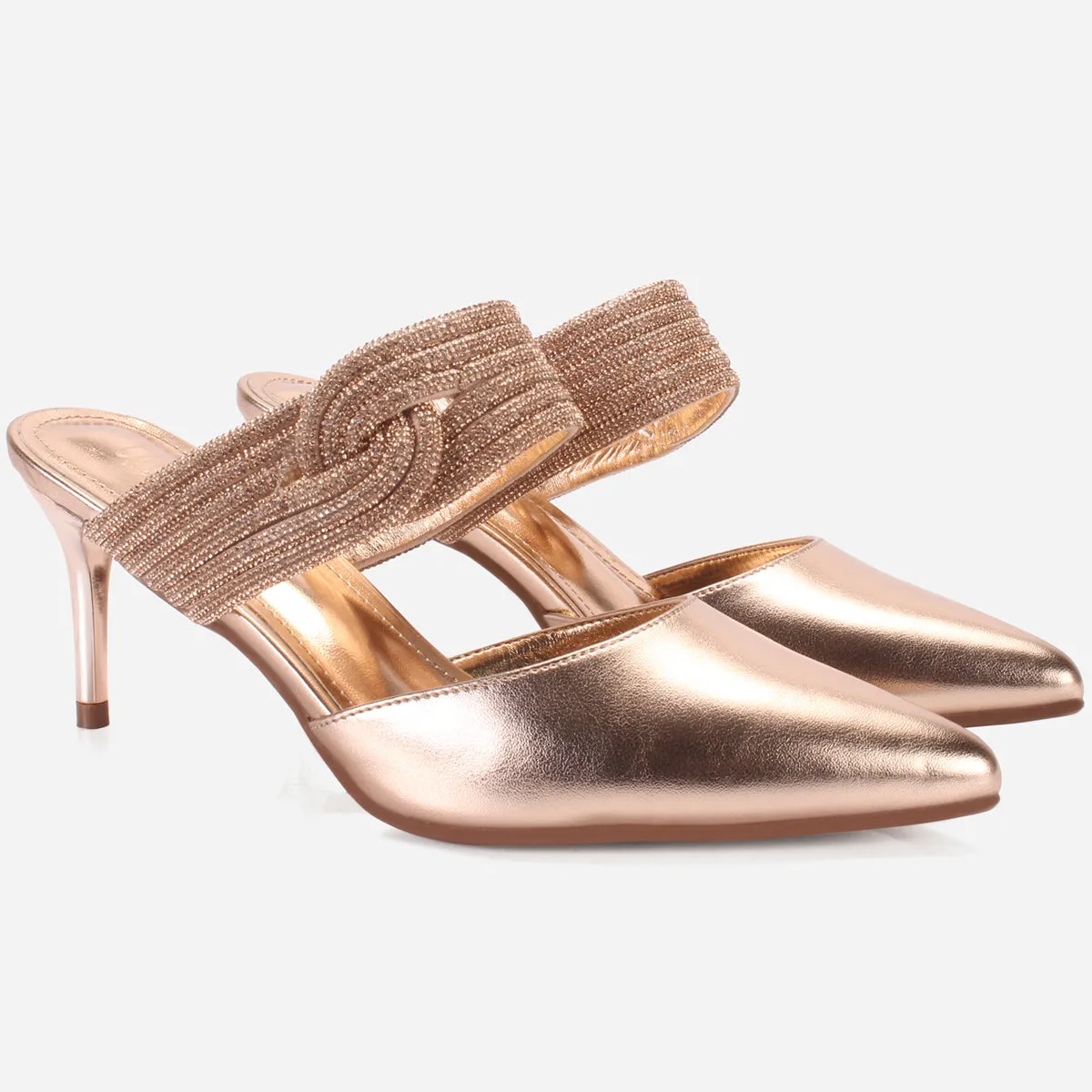 Womens "JANVOY" Embellished Pointed Toe Sandals
