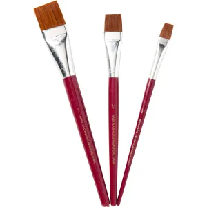 Wood Brush Set, Flats 3pc