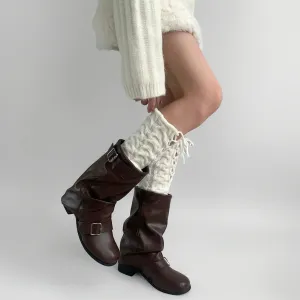 Y2K Harajuku Winter Style Strappy Knitted Leg Warmer