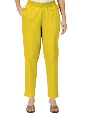 Yellow Straight Fit Slip-on Trouser